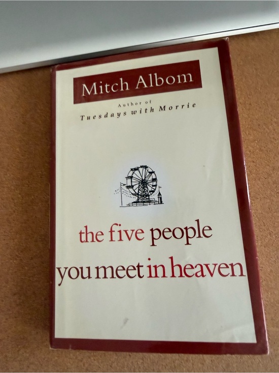 Other - Mitch Albom "The Five People You Meet in Heaven" - Cream & Burgundy Hardcover